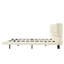 Grand lit plateforme en cuir PU flottant avec lumières DEL, tête de lit tapissier capitonnée, lit plateforme moderne, sans sommier, blanc-627831955