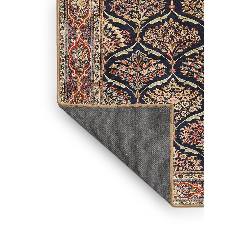Tapis traditionnel brun / bleu, Rectangle 5 pi x 8 pi