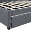 Lit de jour en tissu de lin avec couchette pliable, gris, cadre de lit stable, sans sommier tapissier, matériau gris, pour les petits appartements-130155338