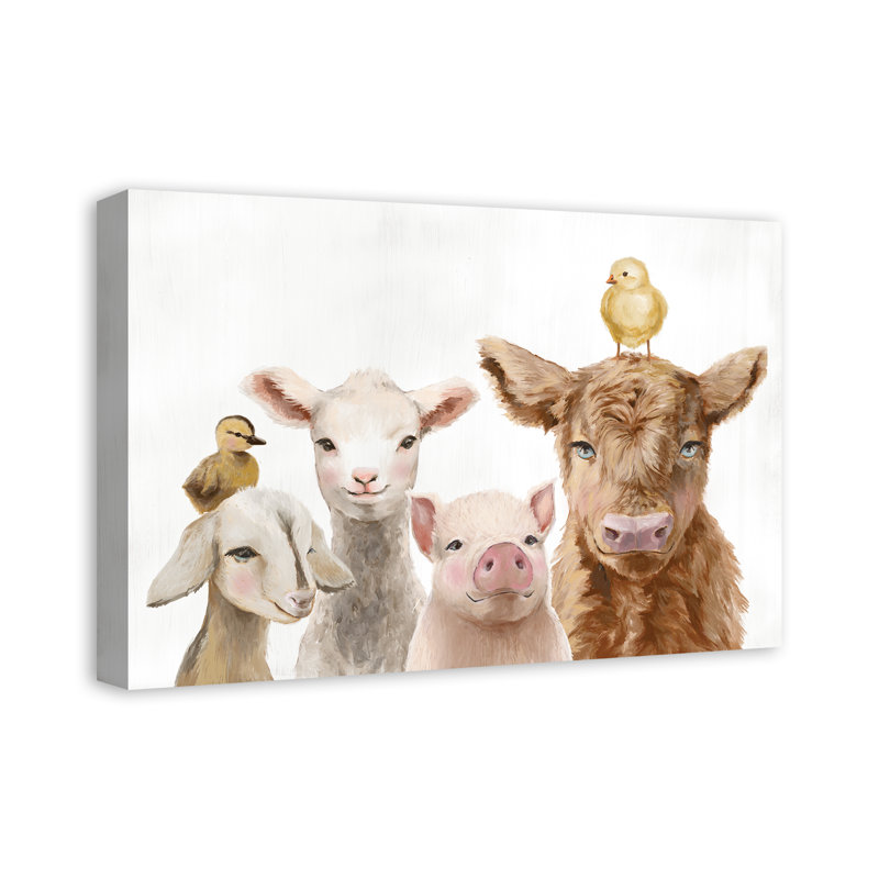 Baby Farm Animals Canvas Print, 16" H x 24" W