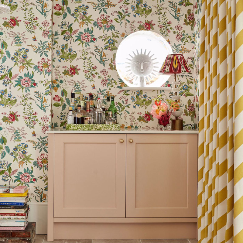 Woodland Floral Wallpaper, Peridot/Ruby/Pearl