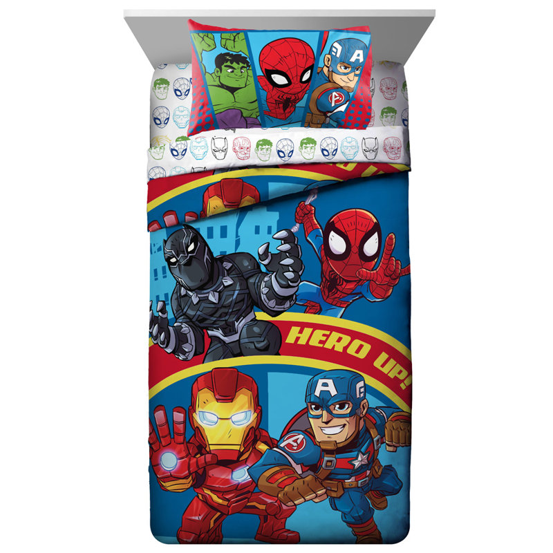 Ensemble de literie pour tout-petits 4 pièces Super Hero Adventures