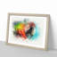 Rainbow Macaw Parrot in Abstract - Picture Frame Graphic Art Print-55765165-55765164
