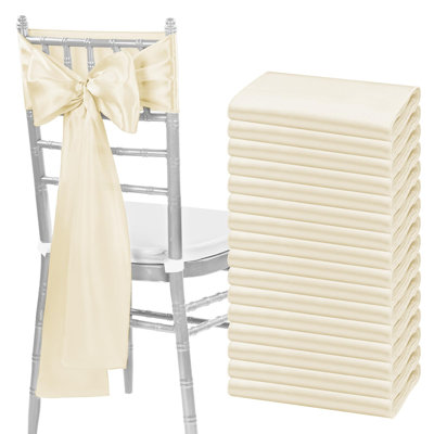 60 pièces en satin pour écharpes de chaise en arc pour une réception de mariage, décoration de restaurant, banquet, fête, hôtel, décorations d'événement (7 x 108 pouces)