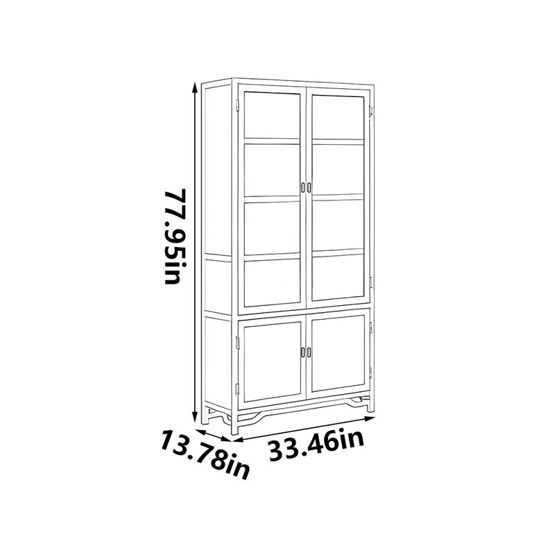 Okamoto, (4 Shelves) 77.95"H x 33.46"W x 13.78"D