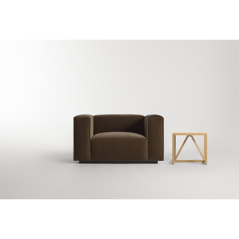 Cleon Club Chair, Coffee Velvet Polyester Blend