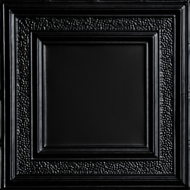 Carreau de plafond en fer-blanc clouté 2 pi x 2 pi Country Cork, Noir