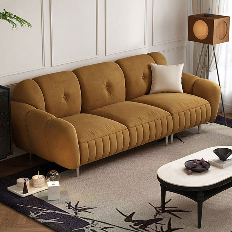 Coussin de canapé modulaire rétro 100% polyester doré, 29.92"H*98.43"L*41.73"W"