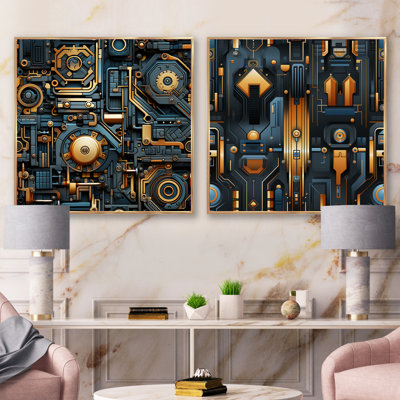 Cortavion - Ensemble de 2 collages abstraits carrés