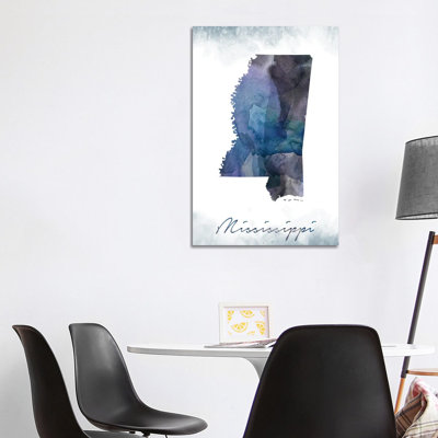 Mississippi State Bluish by WallDecorAddict - Wrapped Canvas Gallery-Wrapped Canvas Giclée