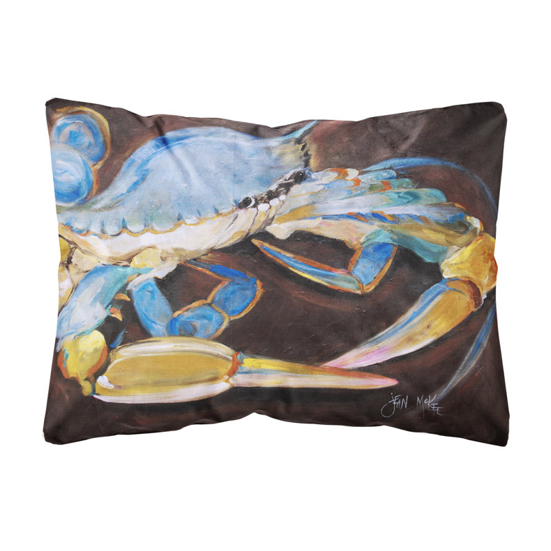 Coussin intérieur/extérieur bleu/brun crabe