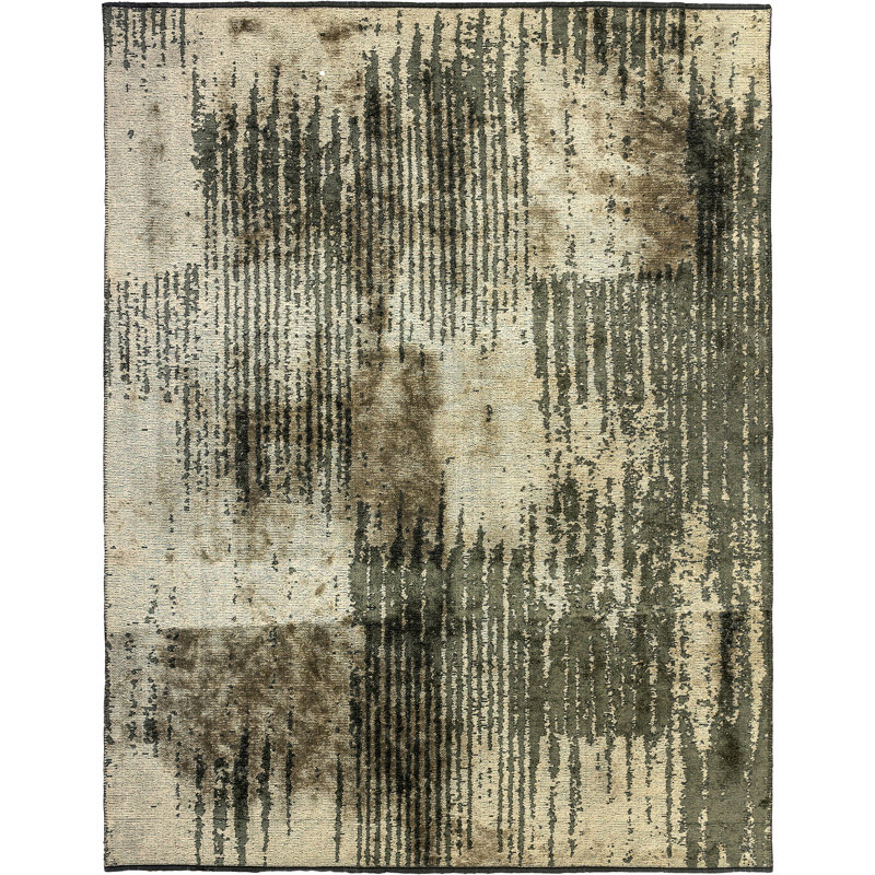 Rapture Beige Gray Patchwork Luxury Area Rug, Rectangle 7'10" x 9'10"