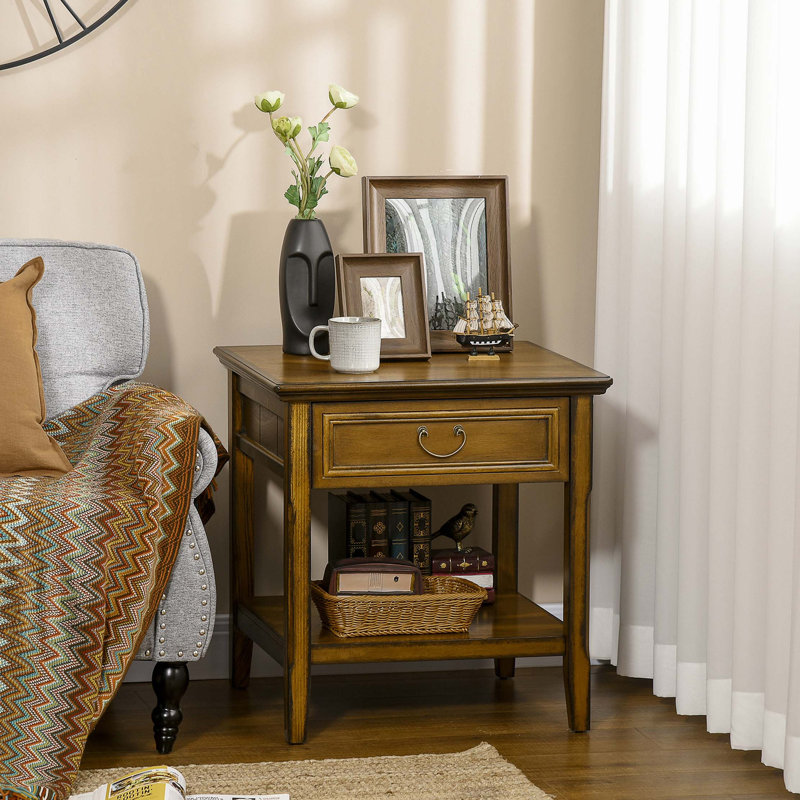 Table d'appoint avec rangement et attrait rétro