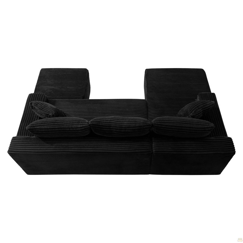 Canapé modulaire en forme de U 94,5 po avec siège profond, sans assemblage requis, canapé-lit modulaire pour salon, chambre à coucher, appartement