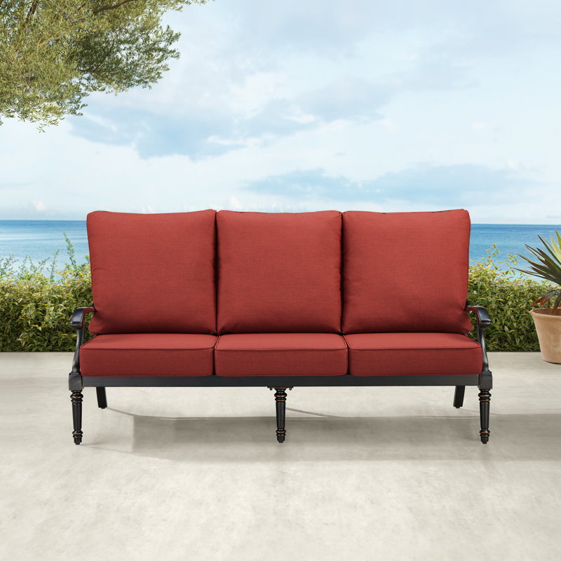 Canapé d'extérieur avec coussins 76,5 po Rodesta, Rouge