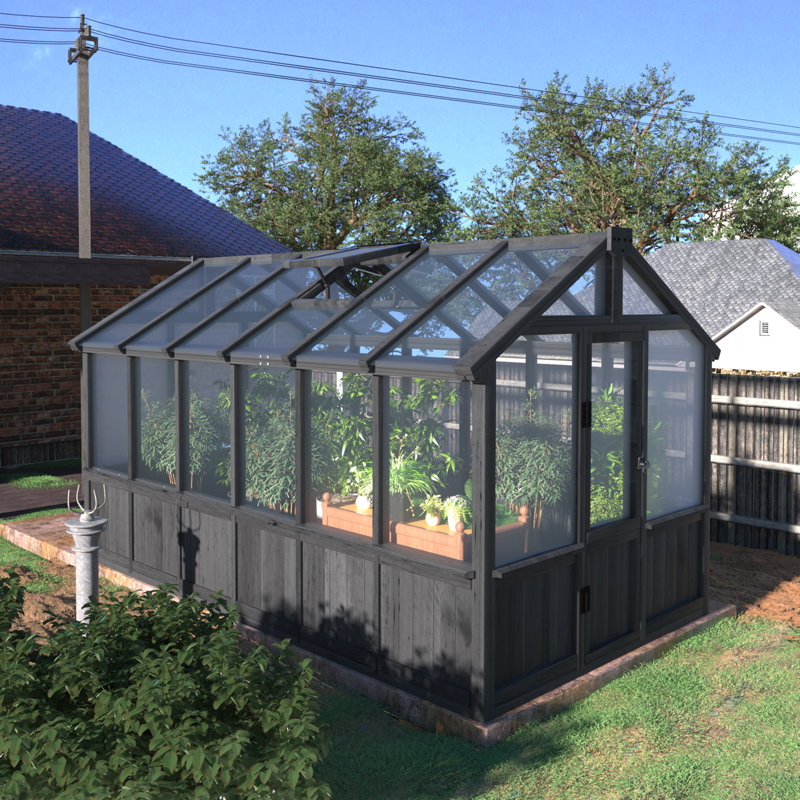 6×12 FT Wooden Polycarbonate Greenhouse