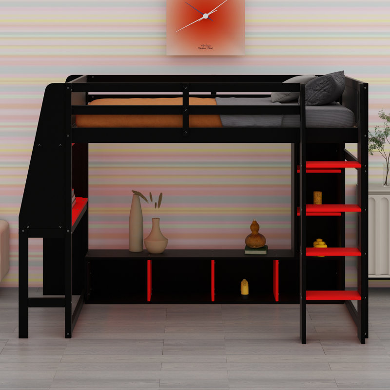 Lit mezzanine avec bureau Gaming