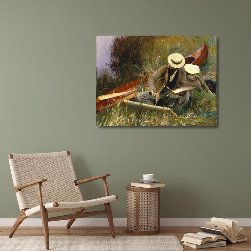 "Breakwater Bay Sargent", art sur toile tendue par John Singer, "An Out, of, Doors Study", H 28 po x l 36 po