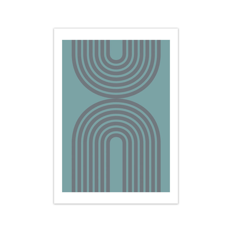 Grey And Blue Modern Rainbow - Print, No Frame, 59cm H x 42cm W x 1cm D