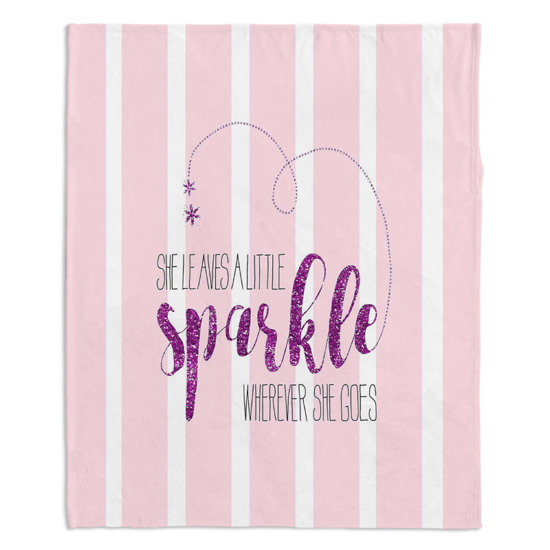  Jeté She Sparkles, l 68 po x L 80 po, Rose / Gris