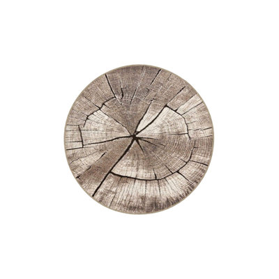 Log Themed Patterned Woven Base Rug Machine Washable