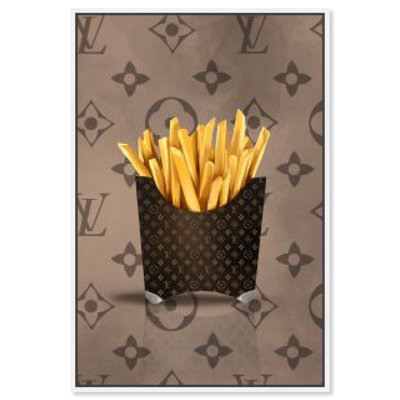 «Fashion and Glam Louis French Fries Classic Yellow», impression sur toile