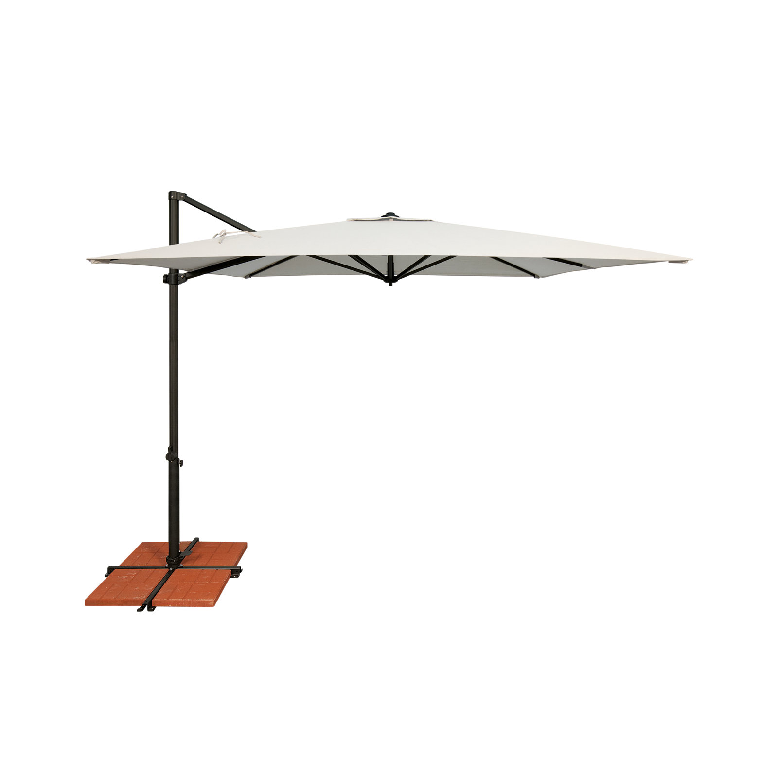 Cora 8.6' Sunbrella® Cantilever Umbrella, Black, Canvas Natural Sunbrella® Canvas