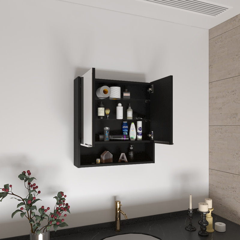 Judson Wall Bathroom Cabinet, Black