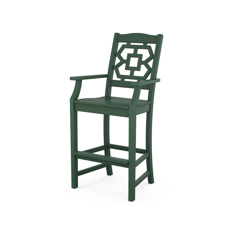 Ensemble repas pour 4 personnes avec table carrée Chinoiserie, Vert