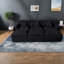 Canapé modulaire spacieux, revêtement en chenille, design moderne, idéal pour le salon