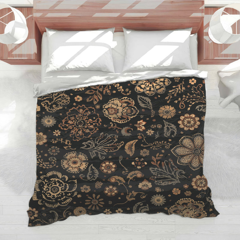Floral Pattern Illustration Comforter, Twin Extra Long