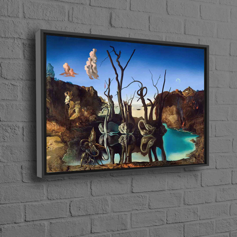 Print on Canvas, 40cm H x 60cm W, Framed Print without Mat, Black