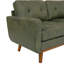  Canapé 65 pouces Mid-Century moderne vert olive de 65 pouces - Pieds en bois massif et tissu en polyester respirant