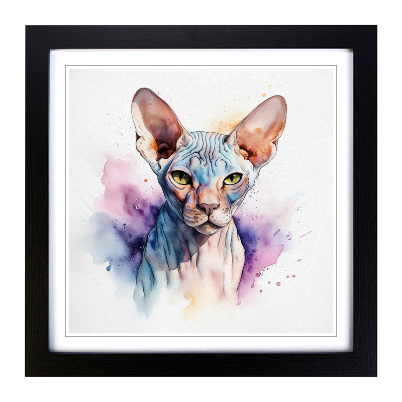 Sphynx Cat Watercolour - Framed Print