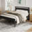 Carlisa Industrial Metal Platform Bed Frame with Headboard and Iron Slat Support-574746315-574746314