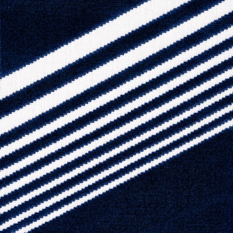 Schumacher x Victor Glemaud Jessie Cut Velvet Fabric, Navy/White