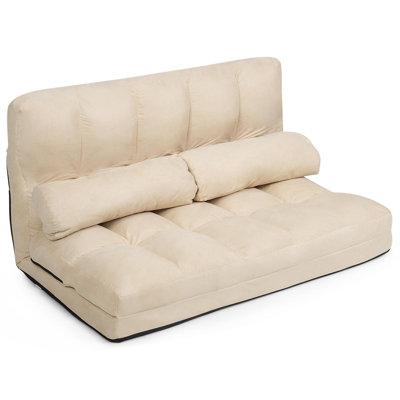 Namirah Twin 44.5'' Faux Leather Futon And Mattress
