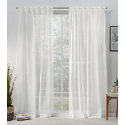 EXCLUSIVE HOME Belgian Sheer Hidden Tab Top Curtain Panel Pair