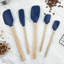 Ensemble de 5 spatules en silicone Tovolo Flex-Core avec poignées en bois naturel pour la cuisson et la cuisson, Cayenne-63383752