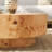43" Modern Oval Coffee Table With Solid Wooden Veneer-419117347