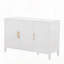 Armoire de rangement moderne à trois portes Verdiva avec poignées en métal et panneau de fibres à densité moyenne durable-117061447