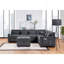 Canapé modulaire en chenille l 115 po gris Trey avec dossier réglable, ports de chargement, poches, capitonnage, repose-pieds avec rangement, coussins décoratifs