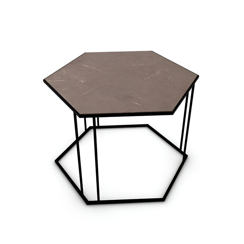 Renee Hexagonal Coffee Table with Metal Frame