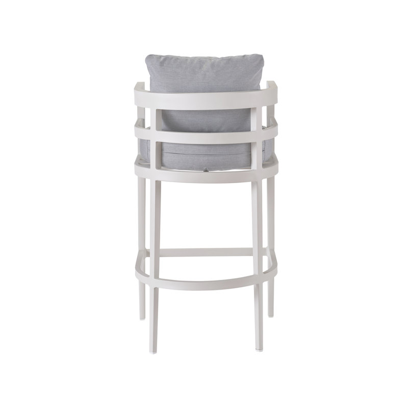 Nicoletta 42'' Wood Outdoor Bar Stool with Sunbrella® Cushion