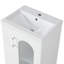Meuble-lavabo de 20 po avec lavabo, meuble-lavabo avec tablette à deux niveaux, tablette réglable, bois massif et panneau de fibres à densité moyenne, blanc