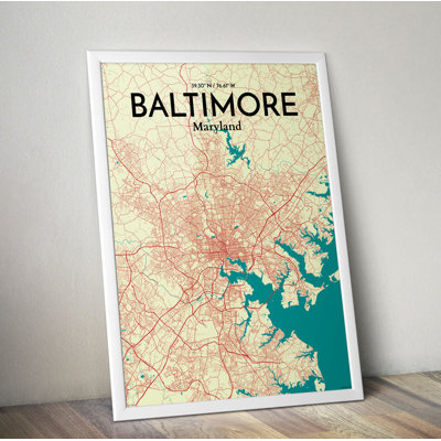 Baltimore City Map - impression d'art graphique