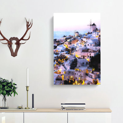 The Santorini Skyline In Greece - Wrapped Canvas