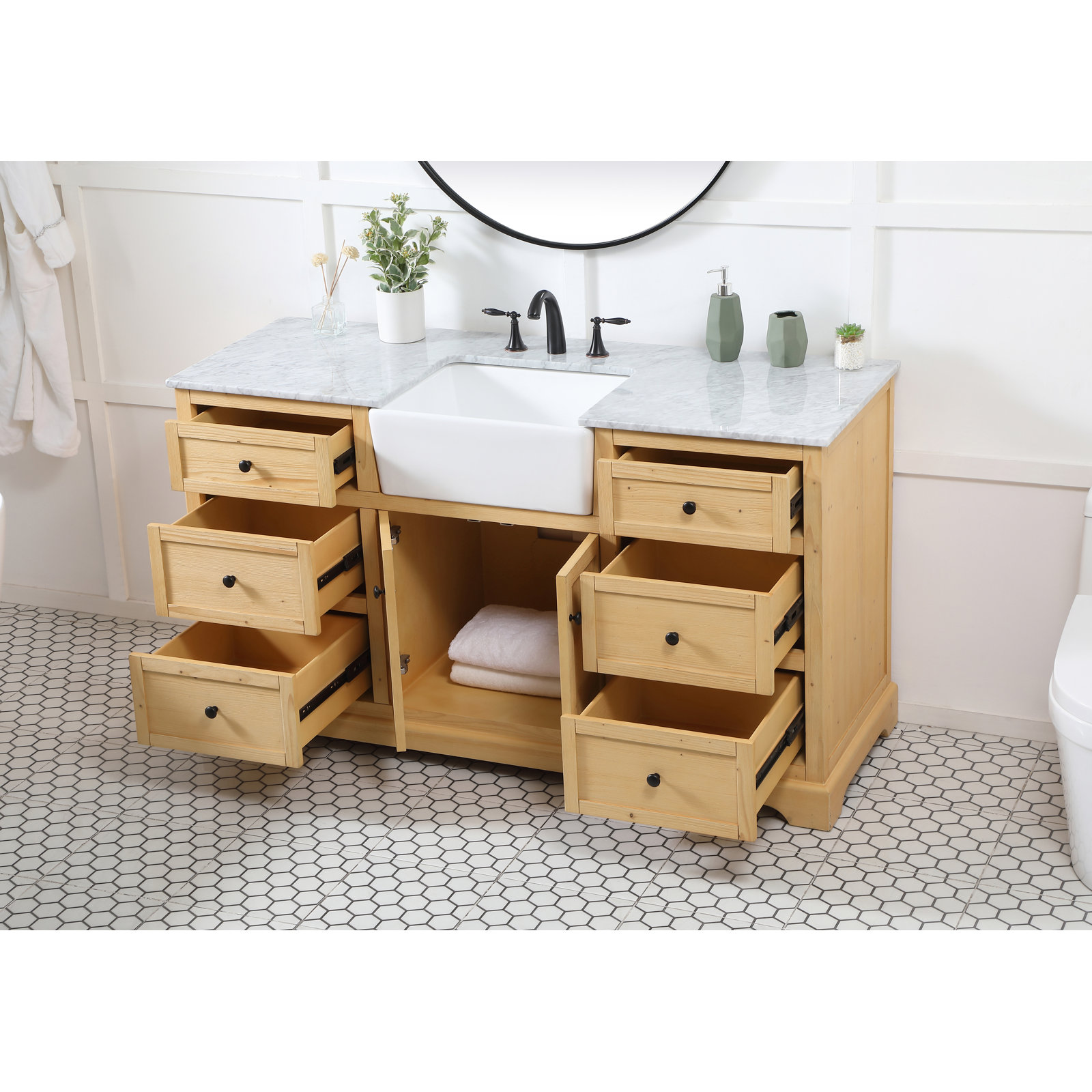 Pardue 60'' Single Bathroom Vanity, Light Brown