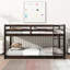 Lit superposé simple au-dessus d'un lit simple en bois massif avec échelle, lattes renforcées et finition espresso pour une stabilité et une efficacité maximales-691208945