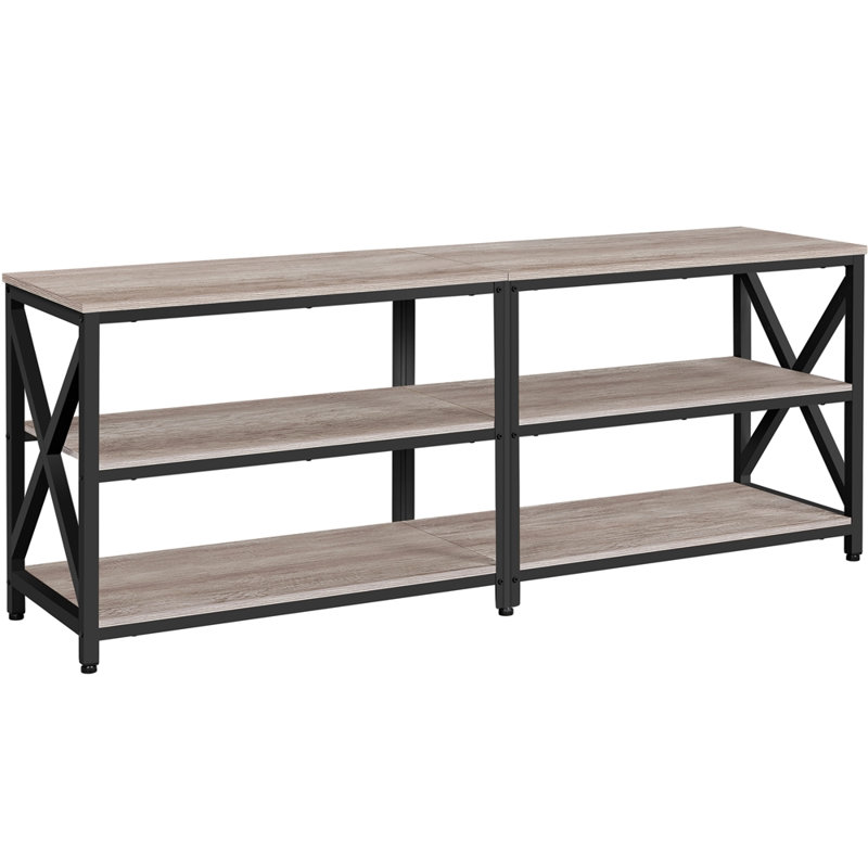 Amanita TV Stand, 3-Tier TV Console Table, 60.5cm H x 160cm W x 40cm D, Grey